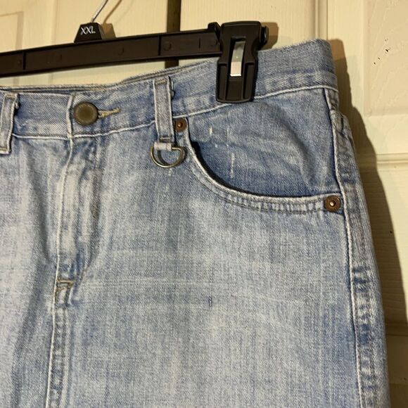 Calvin Klein Vintage Denim Skirt Distressed Dots 6 - Picture 4 of 12